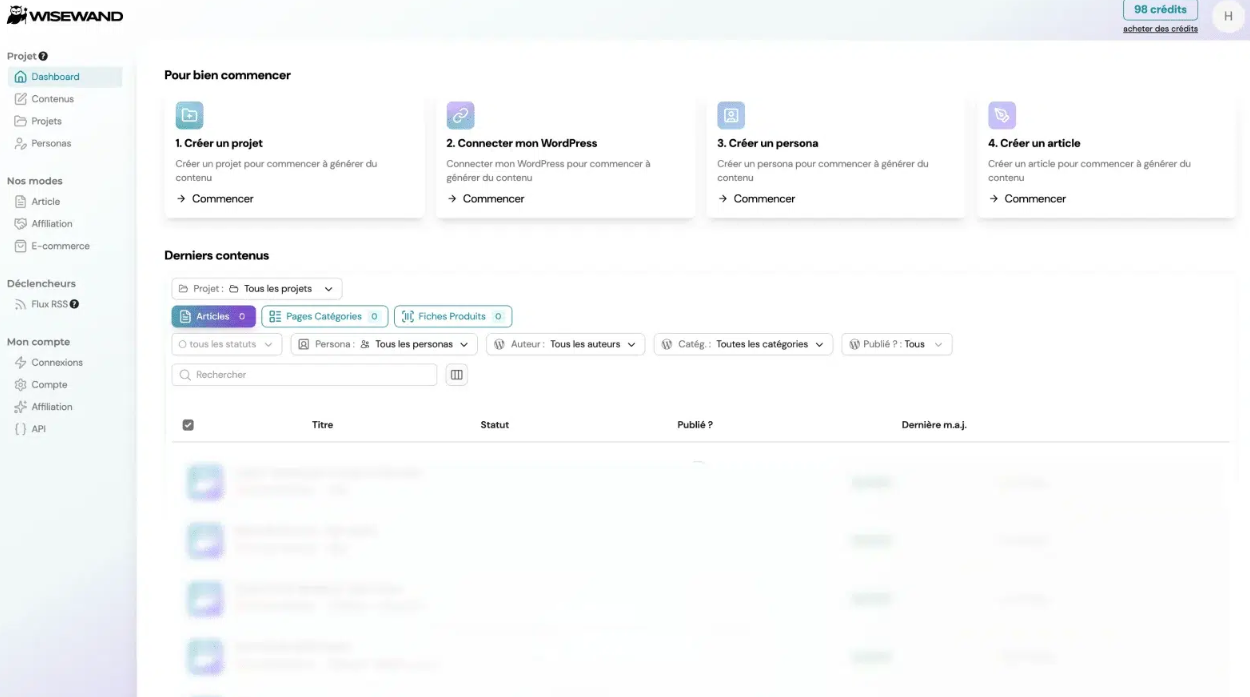 Interface de l'éditeur Wisewand - Avis et Test